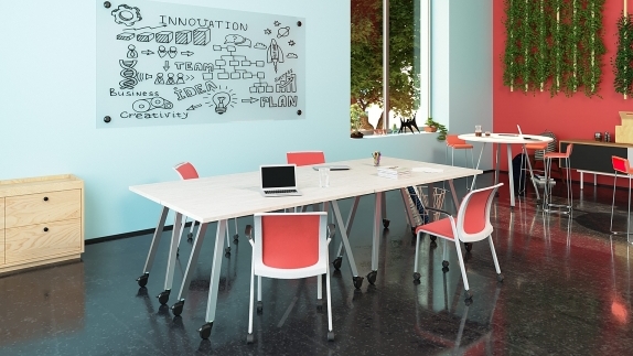 Collaboration tables are offered in a wide range of sizes