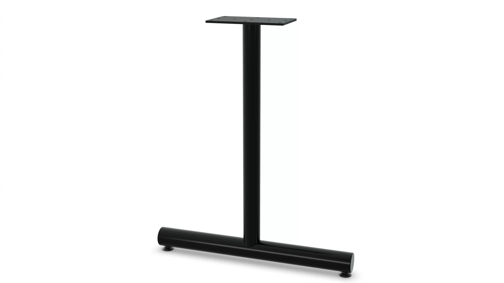 Single Column T-Leg - Black Finish - Casters