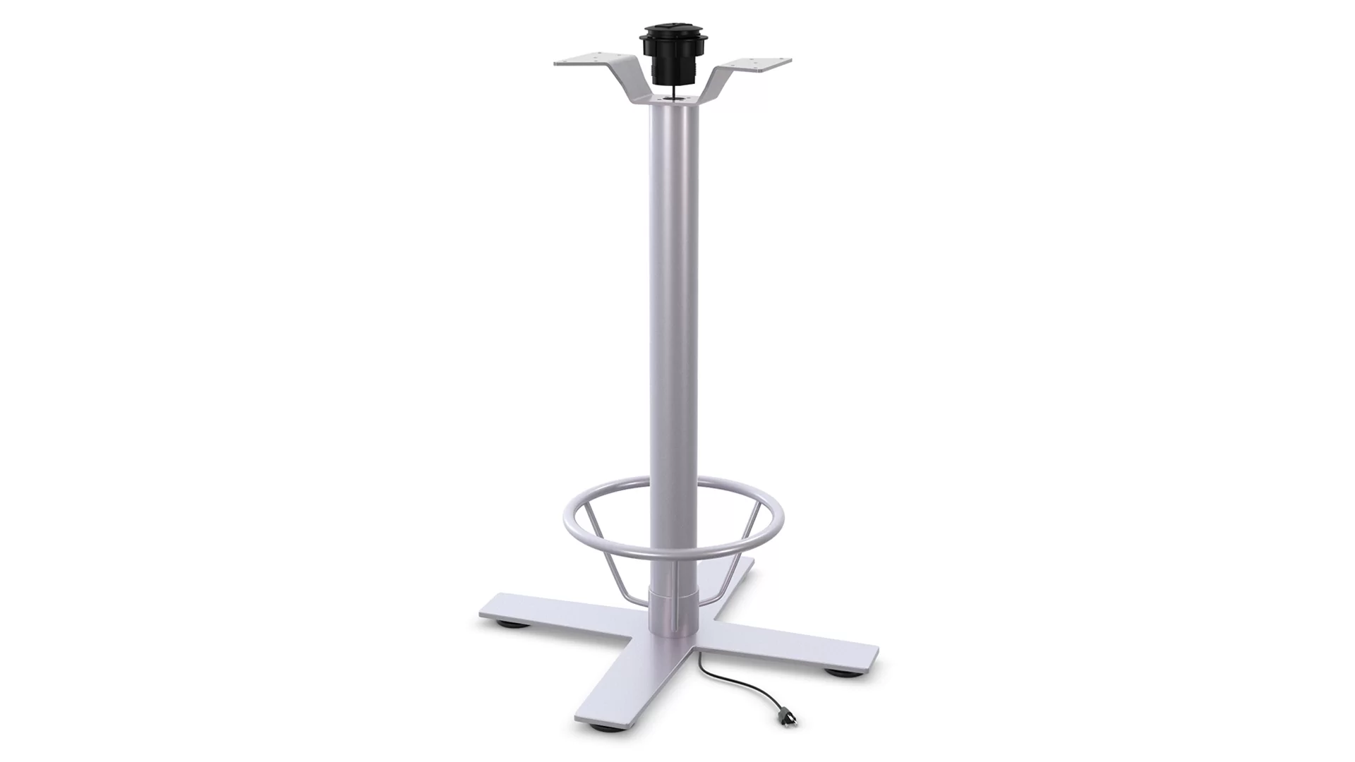 Bar Height with Foot Ring - Metallic Silver